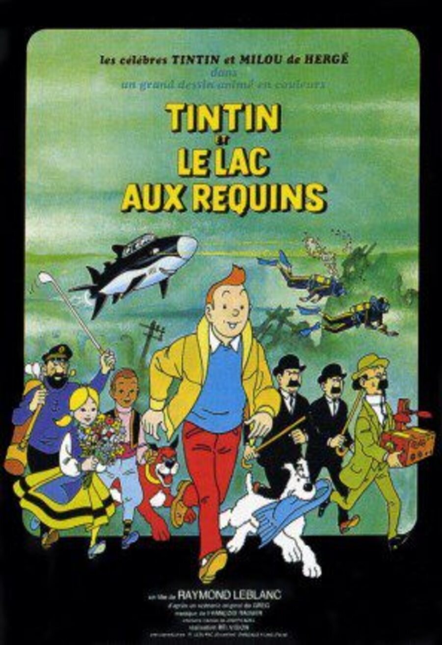 Cartel de Tintín en el lago de los tiburones - Francia #2