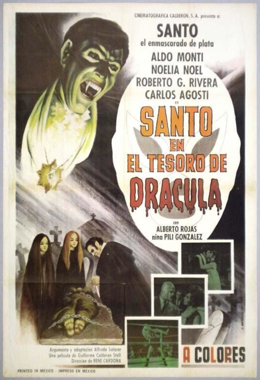 Cartel de Santo en el tesoro de Drácula - 'Santo en El tesoro de Drácula'