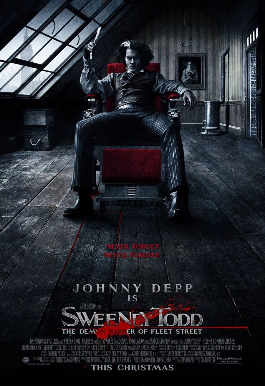 Cartel de Sweeney Todd: El barbero demoníaco de la calle Fleet - Estados Unidos