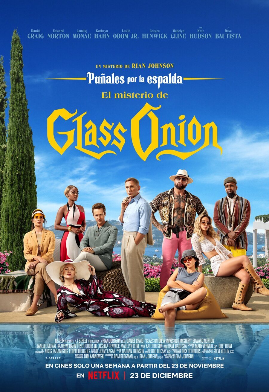 Cartel de Puñales por la espalda: El misterio de Glass Onion - España final