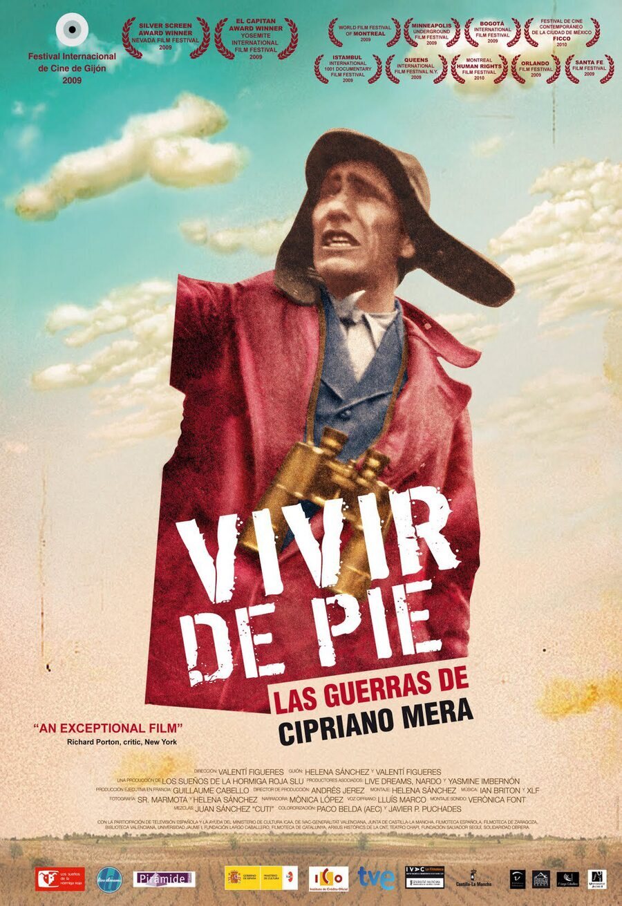 Cartel de Vivir de pie. Las guerras de Cipriano Mera - España