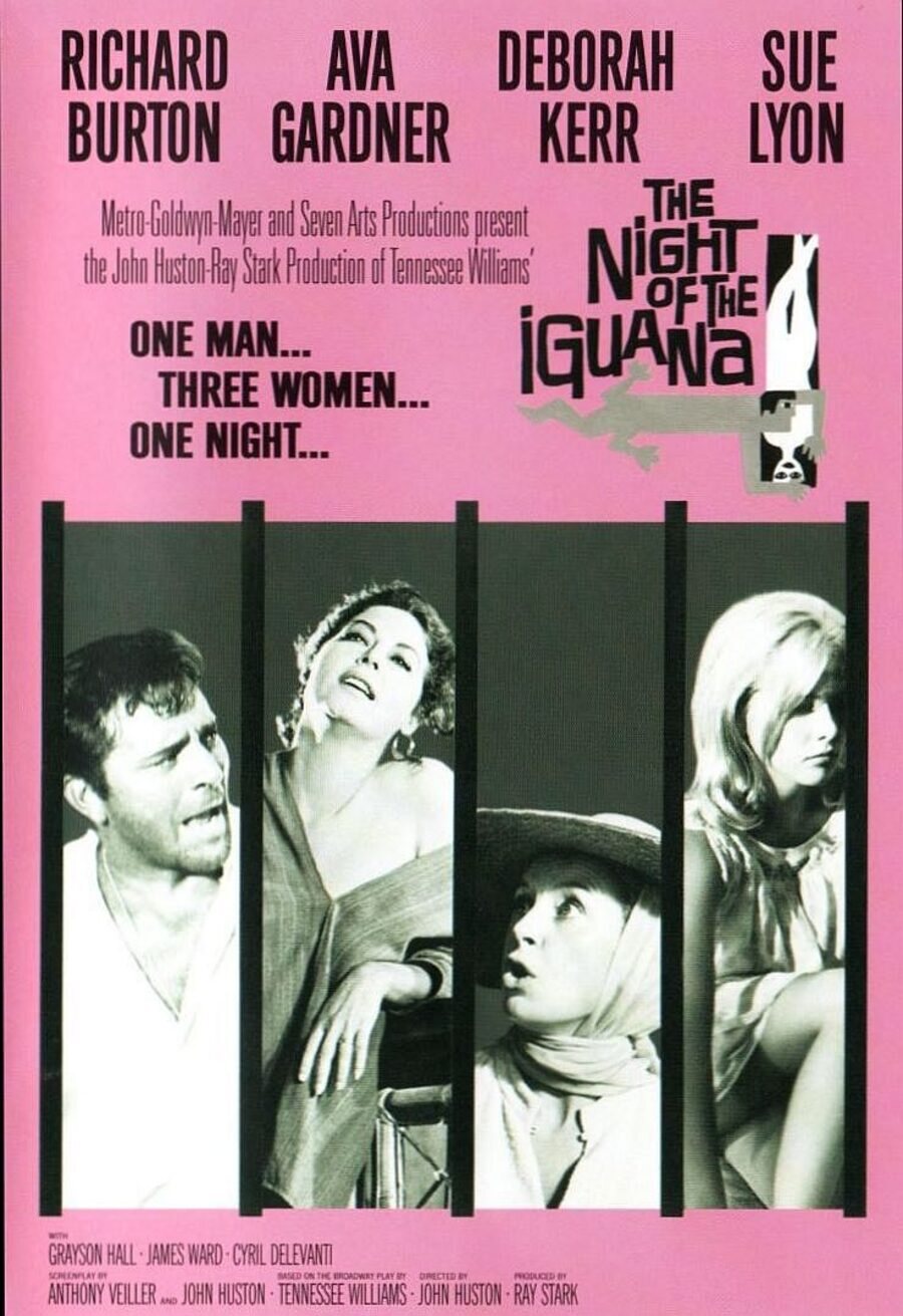 Cartel de La noche de la iguana - Estados Unidos