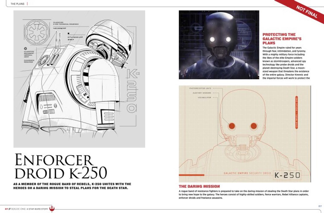 Bocetos del droide K-250